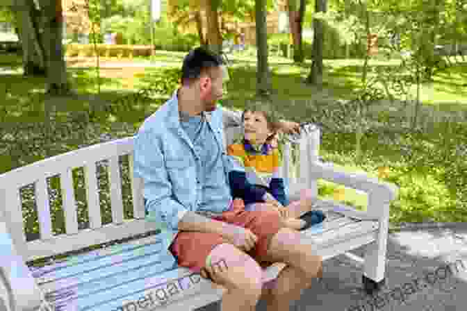 A Father And Son Sitting On A Bench, Looking At Each Other With Love And Understanding. The Story Of A Father And A Son