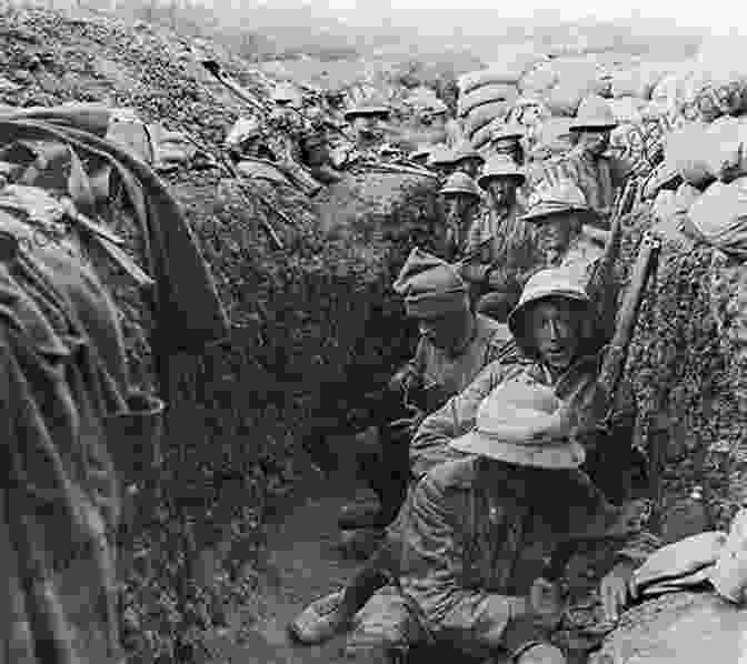 A Group Of Soldiers Huddled Together In A Trench During World War I. Normandy 1944: The Battle For Caen: Photographs From Wartime Archives (Images Of War)