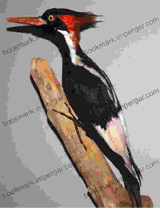 A Majestic Ivory Billed Woodpecker Perched On A Tree Trunk, Showcasing Its Striking Black And White Plumage And Impressive Beak The Ivory Billed Woodpecker:Taunting Extinction: Survival In The Modern Era