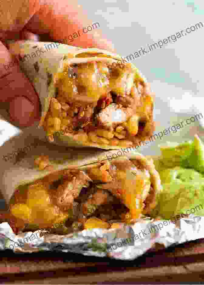 A Mouthwatering Chicken Burrito With Juicy Chicken, Melted Cheese, And Fresh Toppings Burritos Recipe Collection: Mexican Recipes: Chicken Burrito Recipe