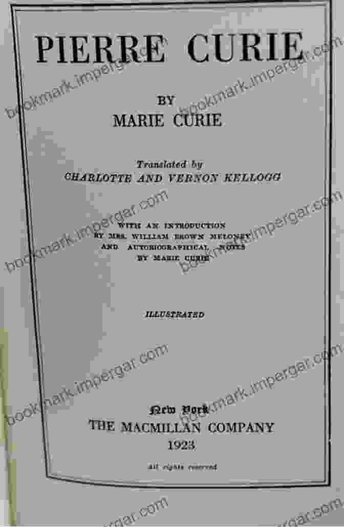 Book Cover Of 'Pierre Curie: With Autobiographical Notes By Marie Curie' Pierre Curie: With Autobiographical Notes By Marie Curie