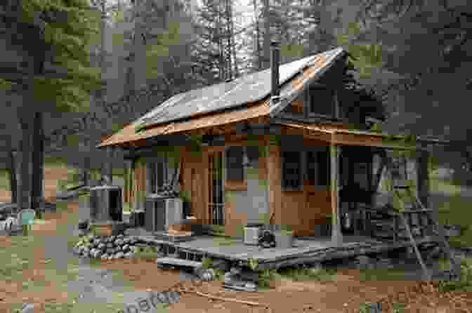 Image Of The Secluded Cabin Nestled Amidst Towering Trees In The Heart Of The Forest. Cabin In The Woods