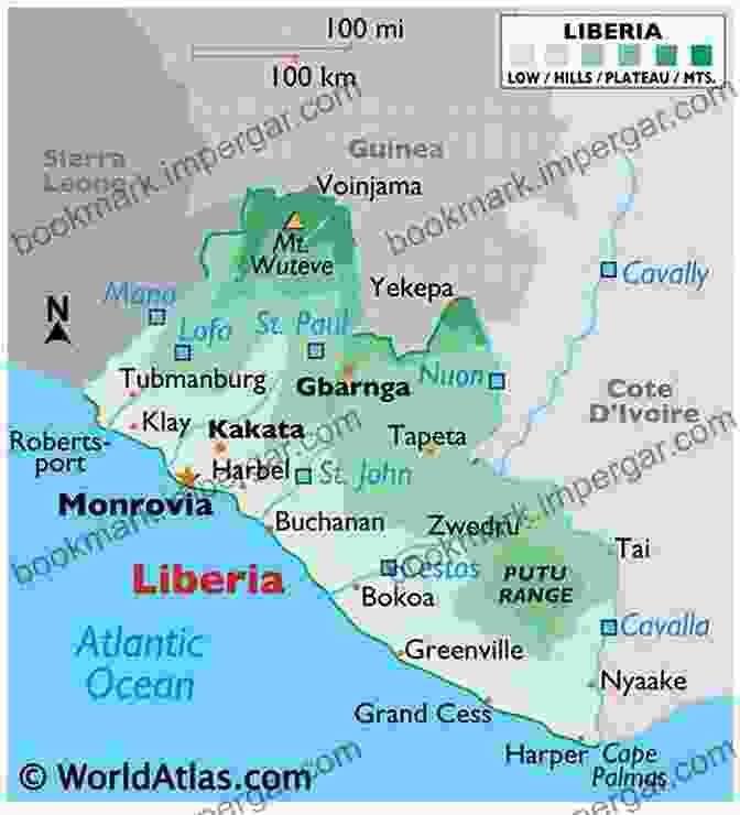 Map Of Liberia, Highlighting Its Coastal Location And Proximity To Other West African Countries Atlantic Passages: Race Mobility And Liberian Colonization